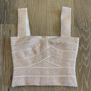 Storia Rose Gold Bandage Wrap Textured Women's Crop Top